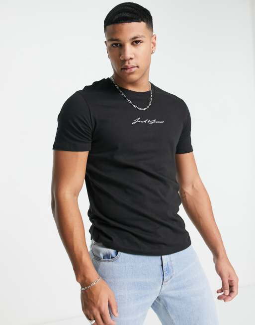 Jack & Jones Originals t-shirt in with sketch logo in black | ASOS