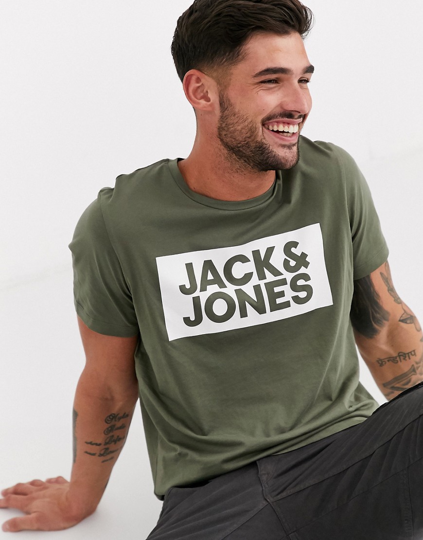Jack & Jones – Originals – T-shirt med logga på bröstet-Grön