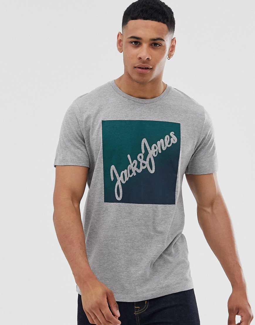 Jack & Jones – Originals – T-shirt med logga-Grå