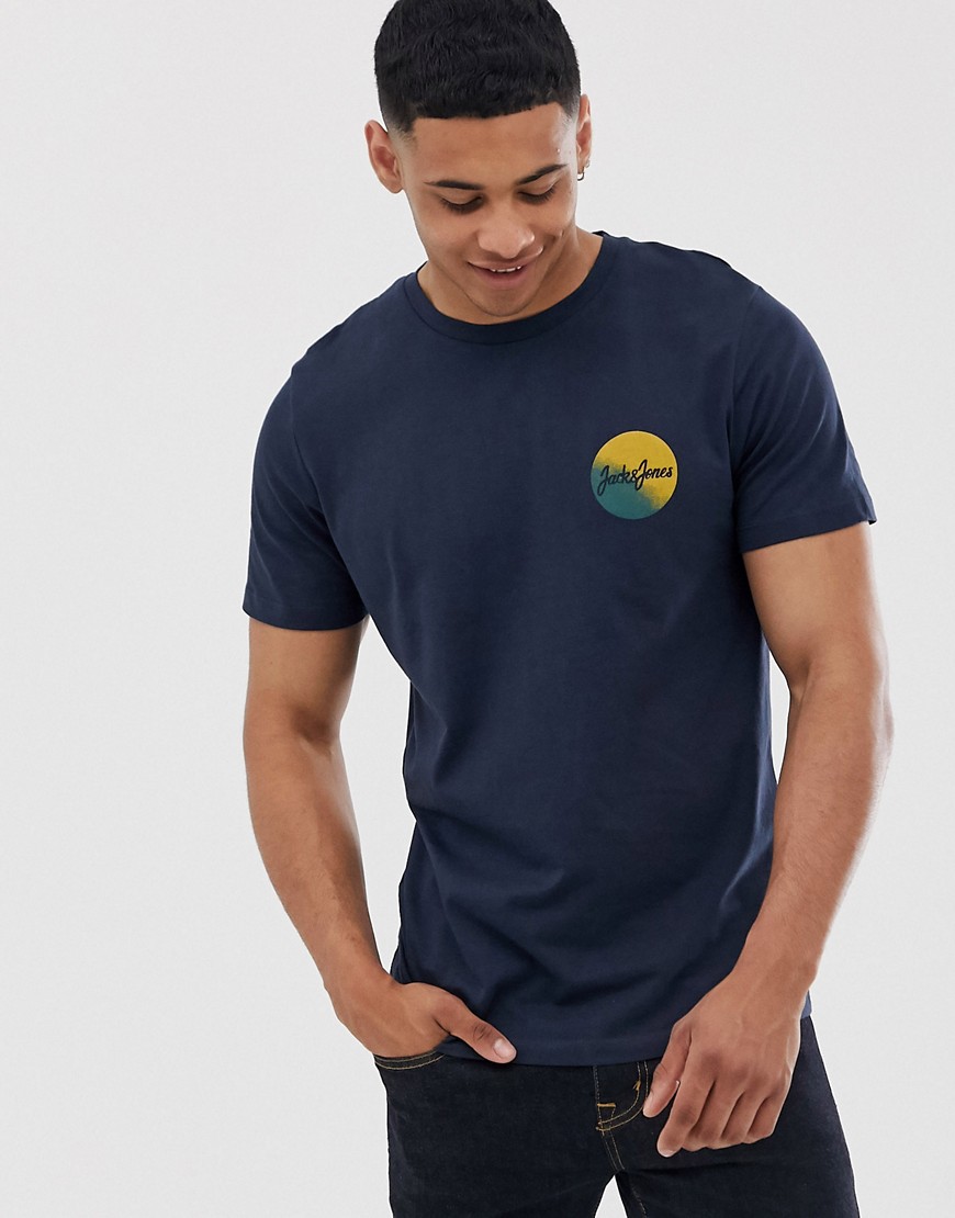 Jack & Jones – Originals – T-shirt med logga-Blå
