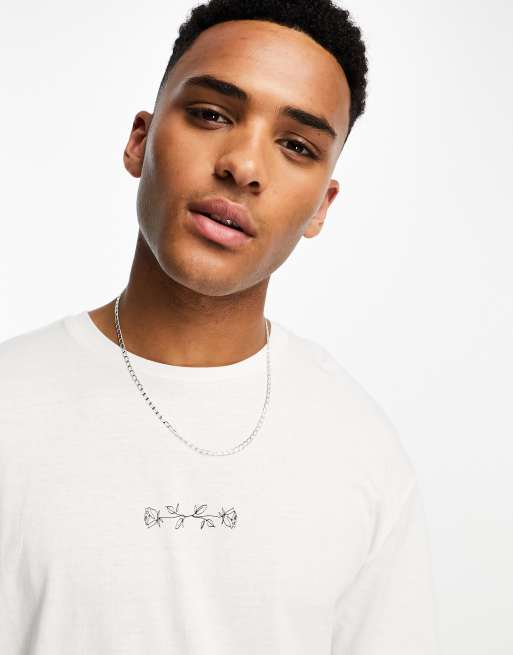Jack & Jones Originals - T-shirt oversize à imprimé rose au dos - Blanc, 2 de 4