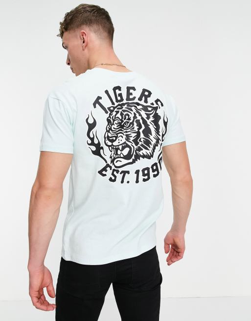 Jack Jones Originals T shirt oversize imprim tigre au dos Menthe