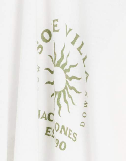 Jack & Jones Originals - T-shirt oversize avec imprimé au dos - Blanc délavé, 3 de 4