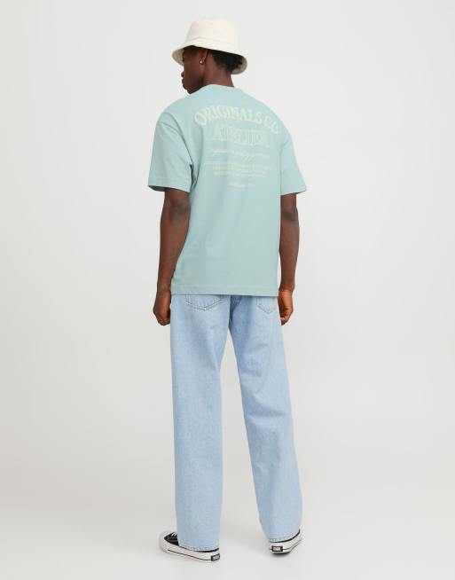 Jack & Jones Originals - T-shirt oversize avec imprimé au dos - Menthe, 3 de 4