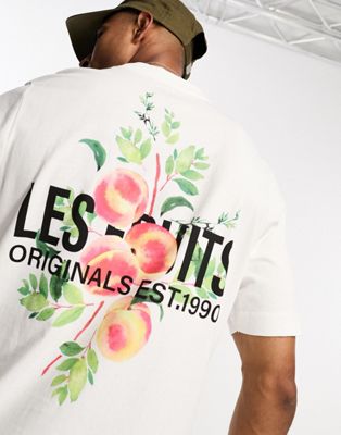 Jack & Jones Originals oversized t-shirt with les fruits back print in white  - ASOS Price Checker