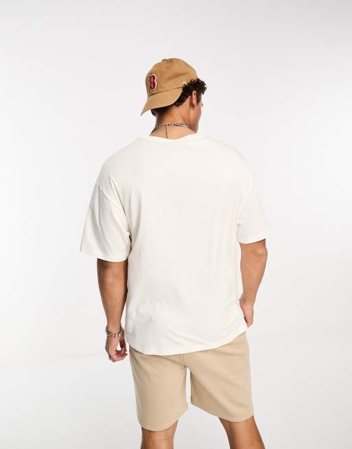Jack & Jones Originals - T-shirt oversize bianca con fiore ricamato, 4 di 4
