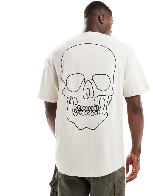 Jack Jones Originals T shirt oversize con stampa con teschio sul retro colore grigio ASOS