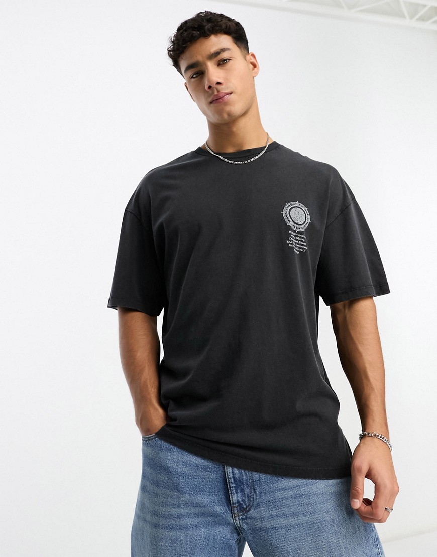 T-shirt oversize grigio slavato con stampa celestiale sul retro - Jack&Jones T-shirt donna  - immagine3