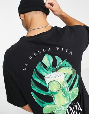 T-shirt oversize nera con stampa Sardinia-Nero - Jack&Jones T-shirt donna  - immagine1