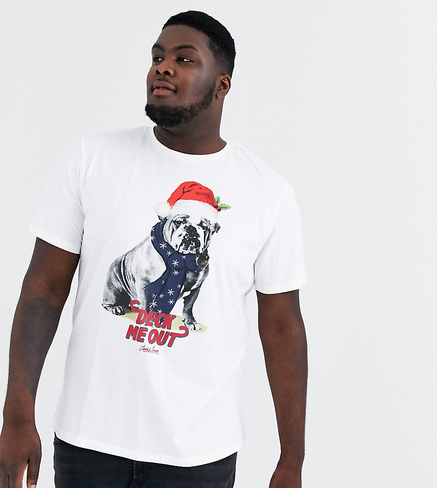 Jack & Jones - Originals - T-shirt voor kerstmis 'Deck me out', in wit