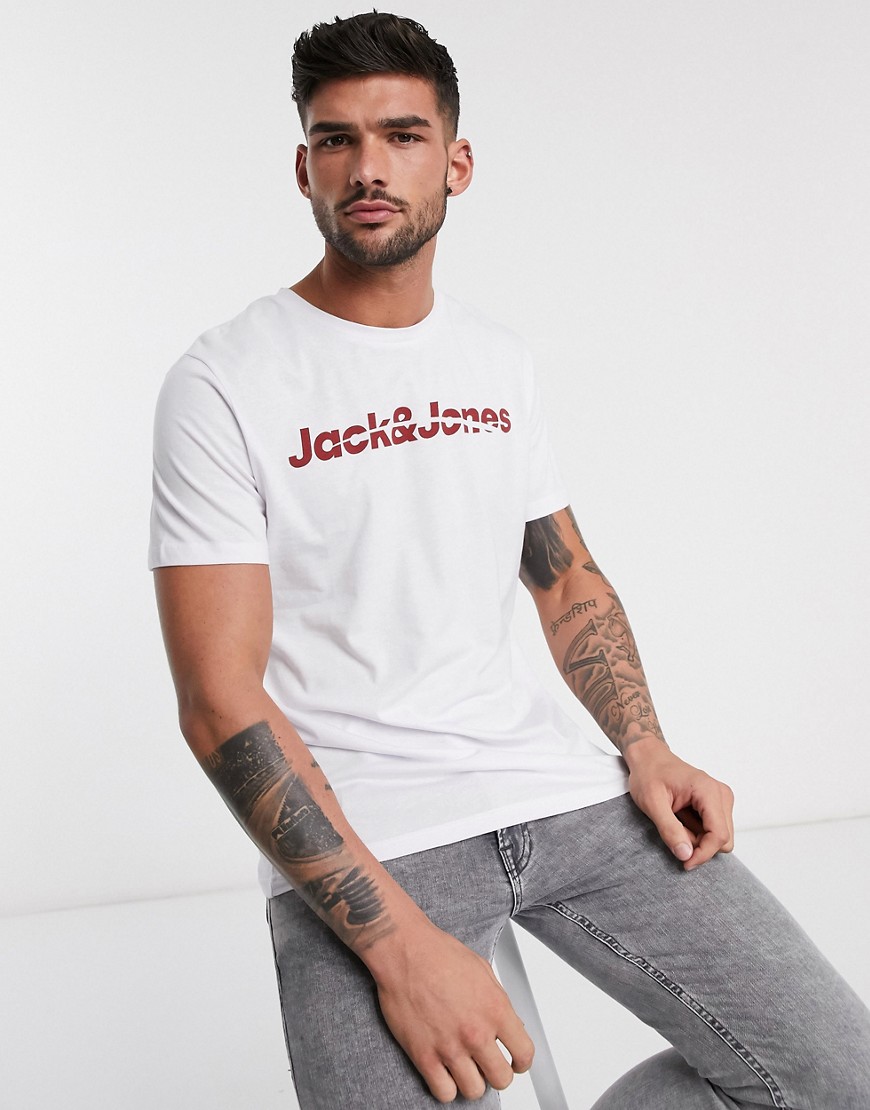 Jack & Jones Originals t-shirt with chest print-White