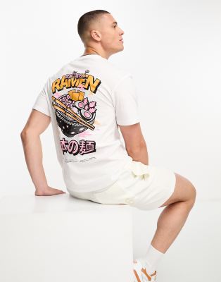 Jack & Jones Originals T-shirt With Ramen Back Print In White