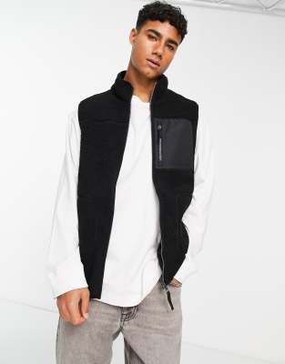 Jack & Jones Originals Teddy Borg Vest In Black | ModeSens