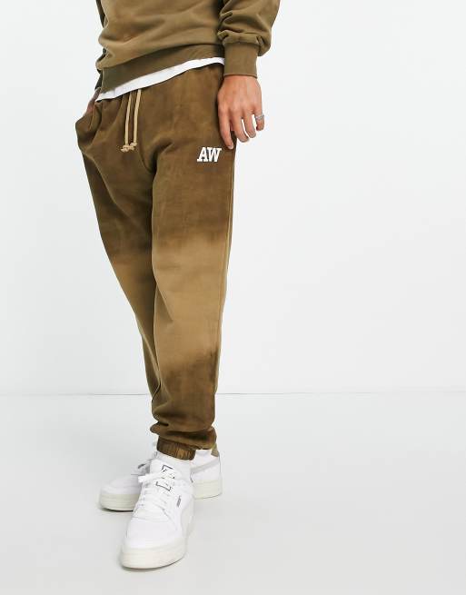 Jack & Jones Originals tie dye oversize sweatpants in brown - part of a set
