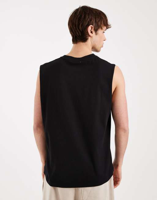 Jack & Jones Originals – Trägershirt in Schwarz mit Logo auf der Vorderseite, 3 von 5