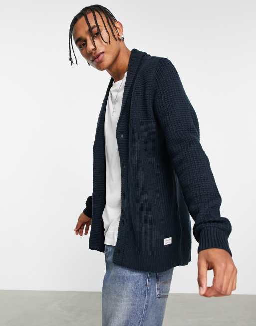 Jack & Jones Originals - Vest met sjaalkraag in marineblauw