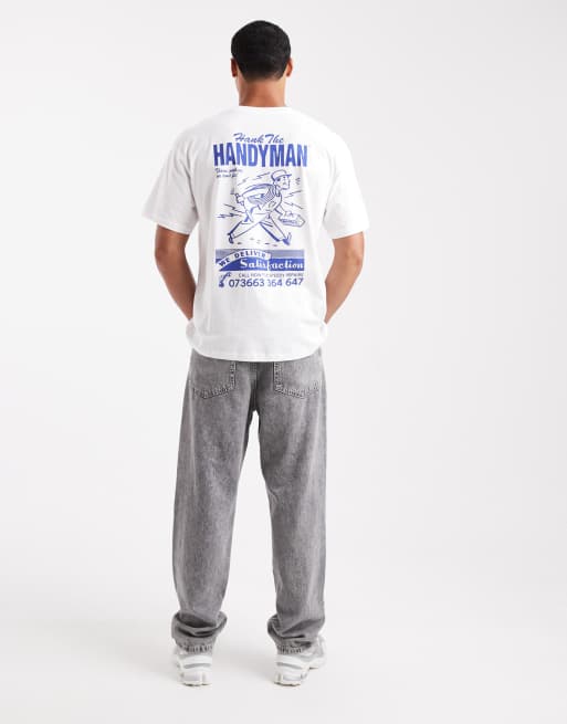 Jack & Jones – Originals – Vit t-shirt med Handyman-tryck, 2 av 5