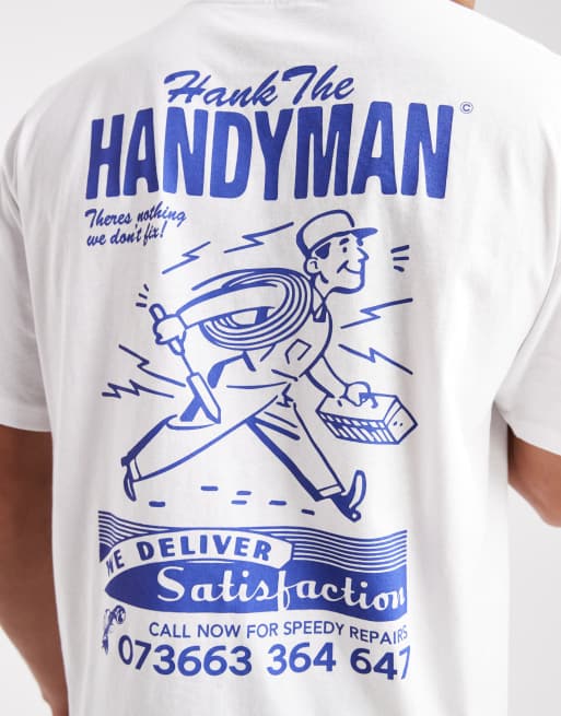 Jack & Jones – Originals – Vit t-shirt med Handyman-tryck, 3 av 5