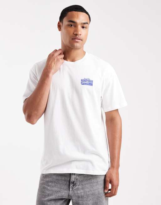 Jack & Jones – Originals – Vit t-shirt med Handyman-tryck, 5 av 5