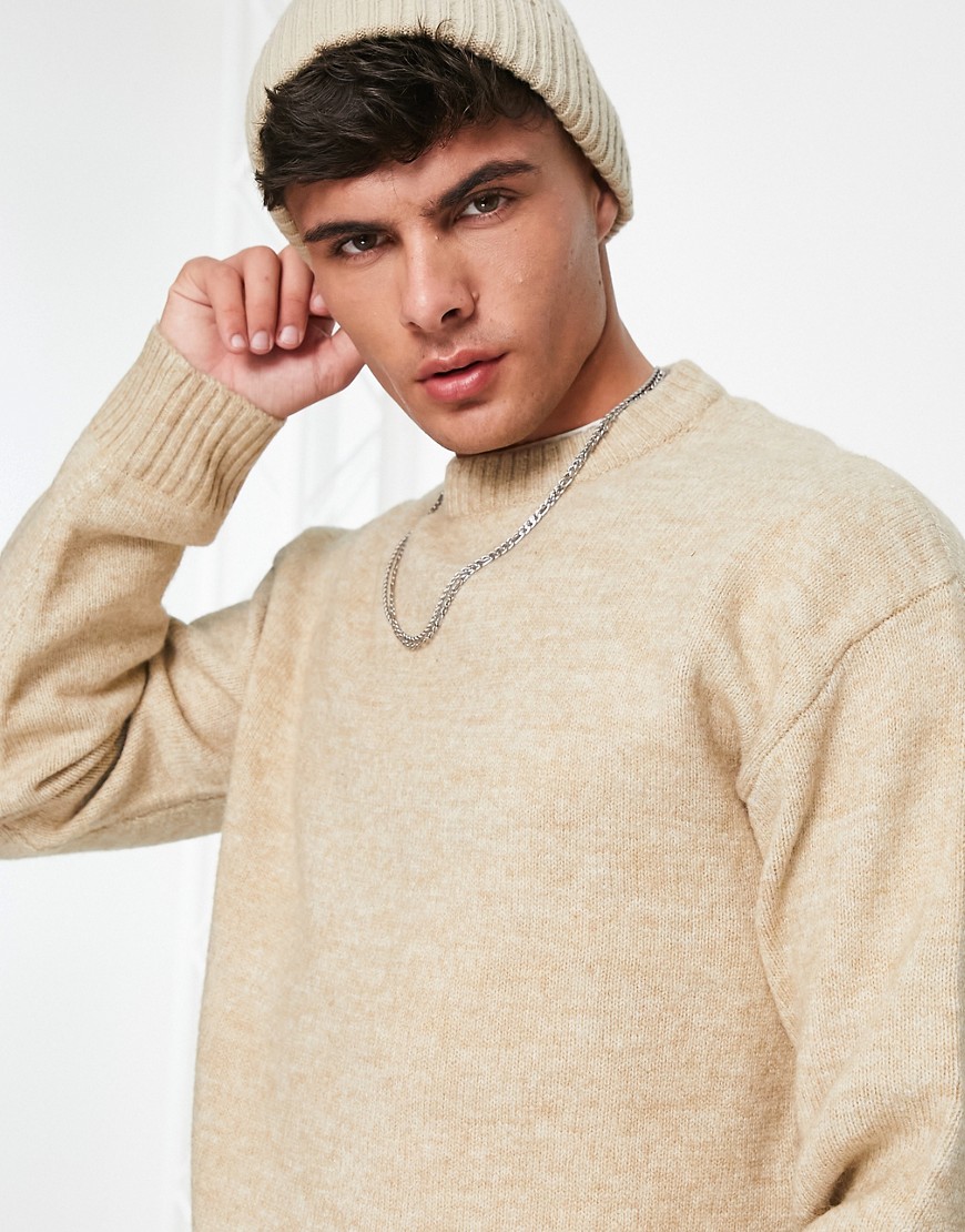 knuffel Naleving van een paar Jack & Jones Originals Wool Mix Crew Neck Sweater In Beige-neutral |  ModeSens