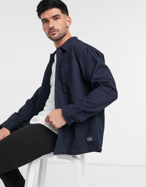 Jack & Jones Originals worker overshirt in navy