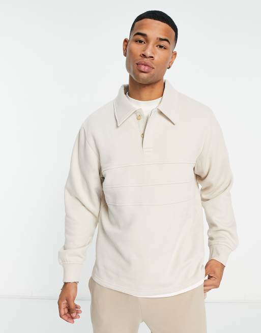 Jack & Jones Originals – Zapinana na guziki bluza polo w kolorze ecru 