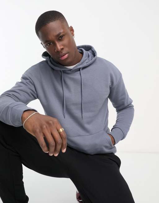 Jack & Jones overhead hoodie in denim blue