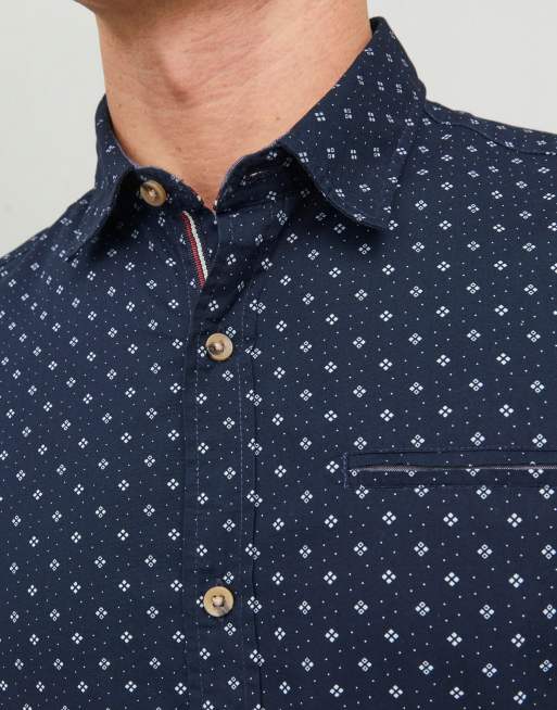 Jack & Jones - Overhemd met lange mouwen en accent in marineblauw, 2 van 4