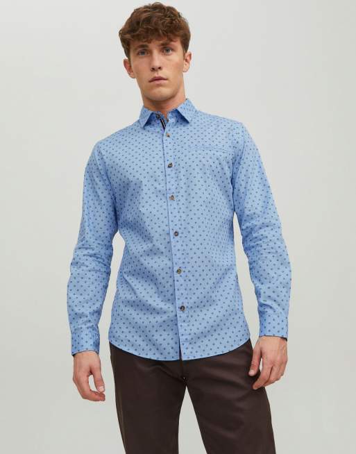 Jack & Jones - Overhemd met lange mouwen in blauw