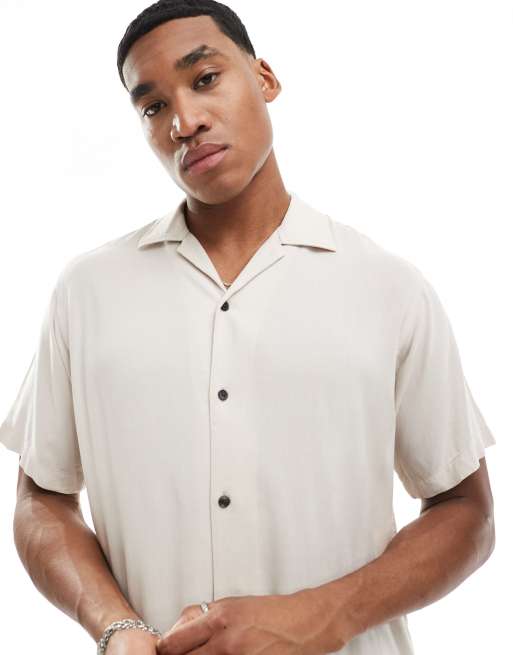 Jack & Jones - Overhemd met reverskraag in beige