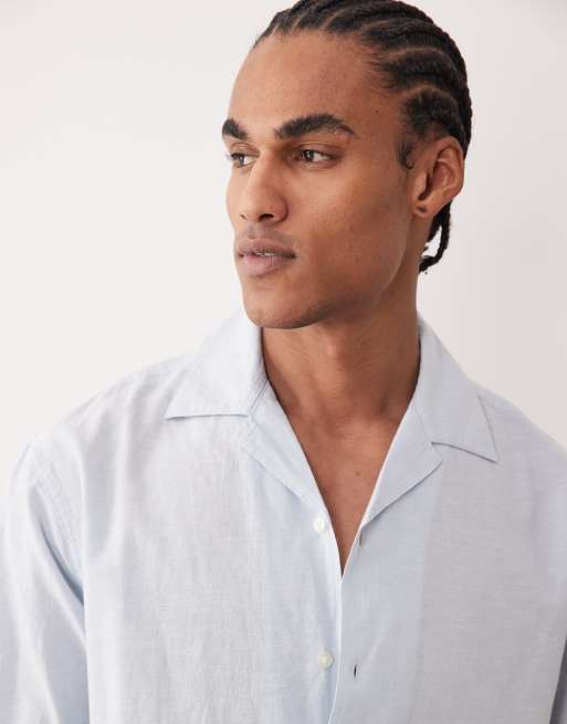 Jack & Jones - Overhemd van linnenmix met korte mouwen in lichtblauw, 5 van 5