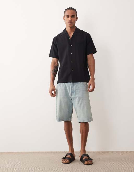 Jack & Jones - Overhemd van linnenmix met korte mouwen in zwart, 2 van 5