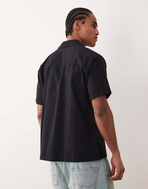 Jack & Jones - Overhemd van linnenmix met korte mouwen in zwart, 3 van 5