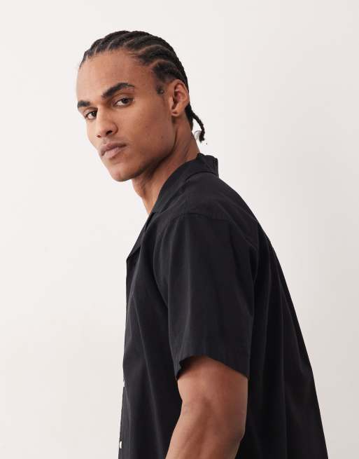 Jack & Jones - Overhemd van linnenmix met korte mouwen in zwart, 4 van 5