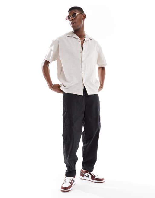 Jack & Jones - Overhemd van linnenmix met reverskraag in beige, 3 van 4