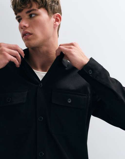 Jack & Jones Overshirt aus Twill in Schwarz, 3 von 7