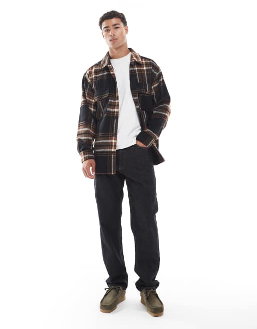 Jack & Jones overshirt in brown check, 2 of 5