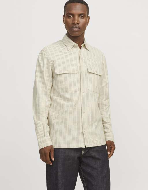 Jack & Jones Overshirt in cloud dancer