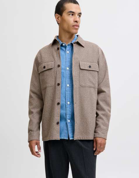 Jack & Jones Overshirt in cloud dancer