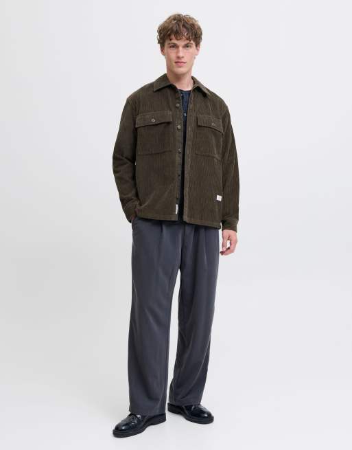 Jack & Jones - Overshirt in donker olijfgroen, 2 van 7
