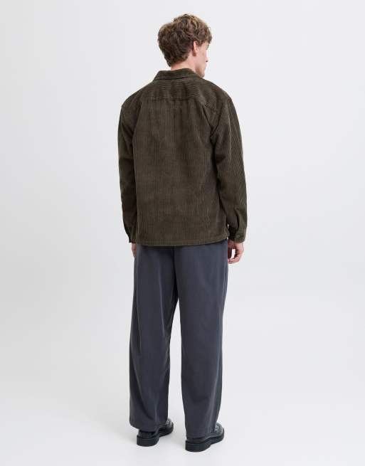 Jack & Jones - Overshirt in donker olijfgroen, 3 van 7