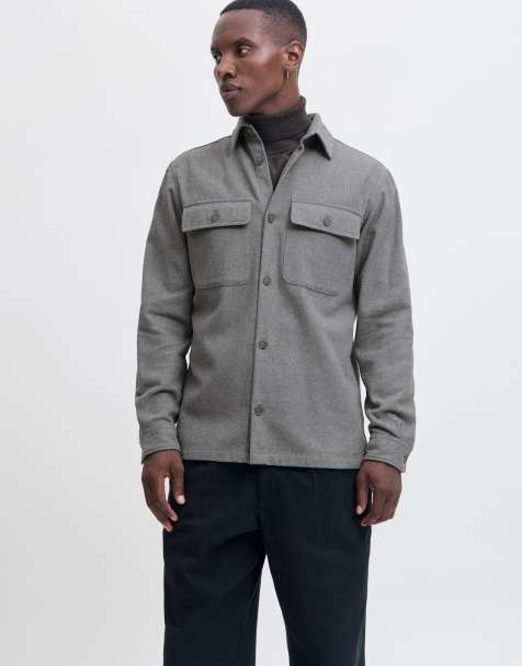 Jack & Jones Overshirt in grey melange