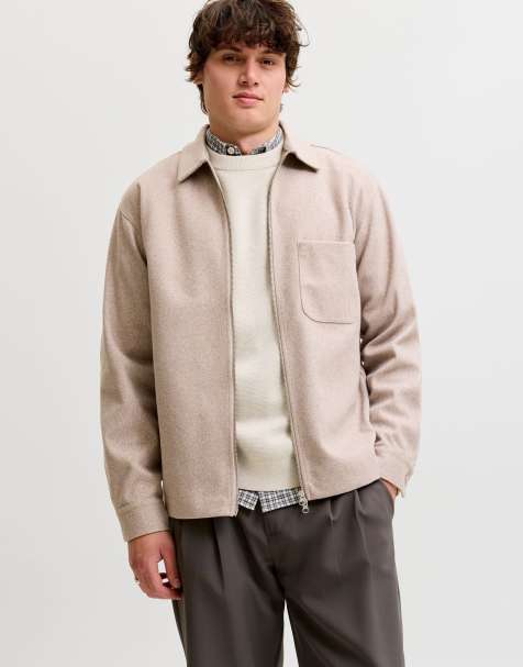 Jack & Jones overshirt in havermoutkleur - view 1