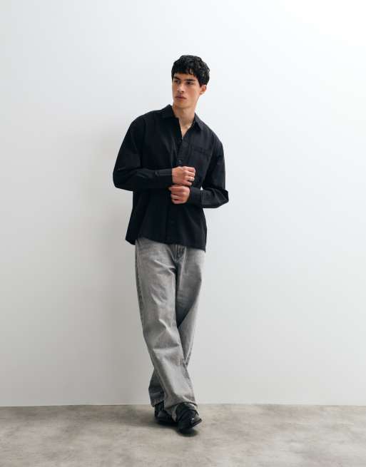Jack & Jones overshirt in twill nero, 2 di 5