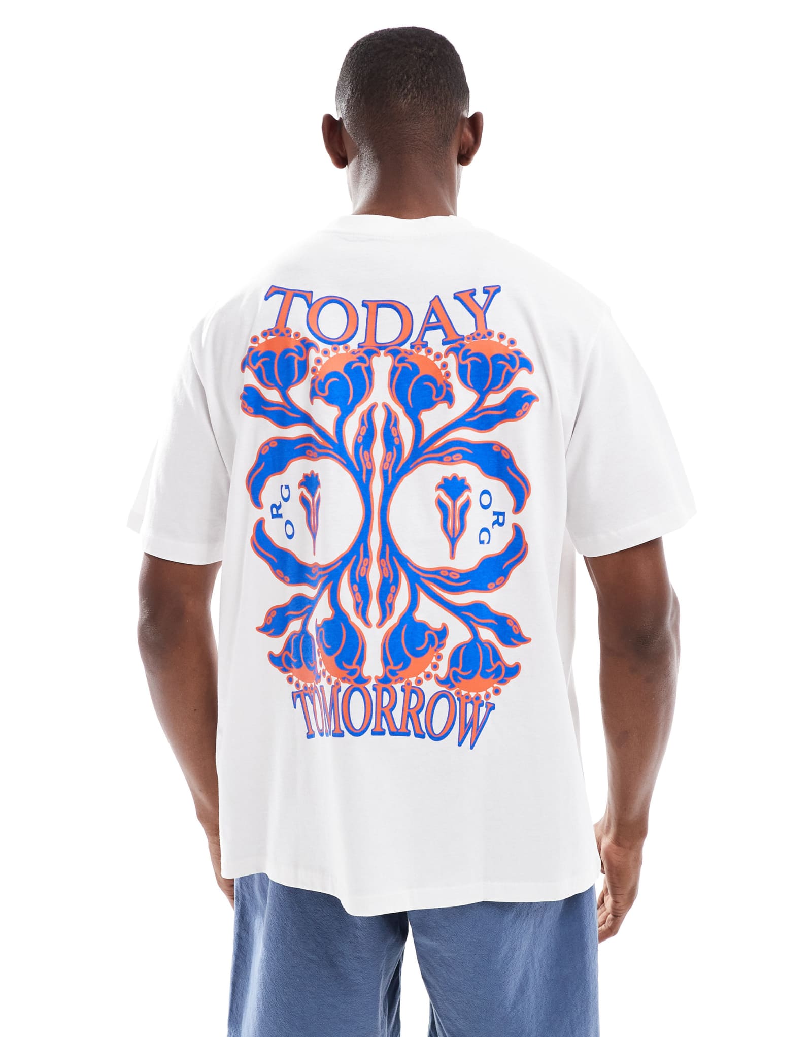 Футболка Jack &Jones oversize с принтом на спине и надписью today tomorrow