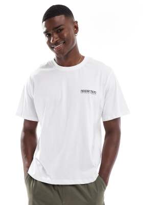 Jack & Jones Oversize Back Print T-shirt With Tropix Print-white