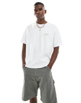 Jack & Jones Oversize Back Print T-shirt With Window Sea Print-white In White