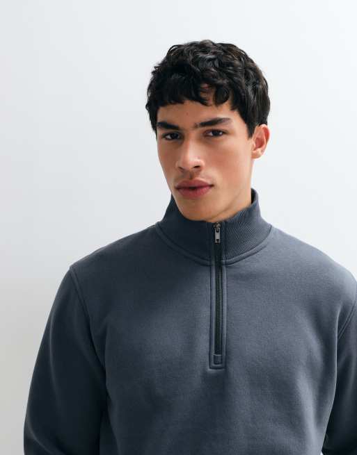 Jack & Jones oversize bluza z zamkiem 1/4 w kolorze slate grey, 4 z 5