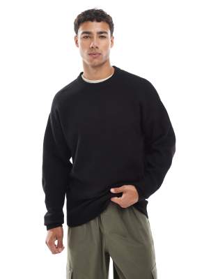 Jack & Jones Jack & Jones oversize fluffy jumper in black
