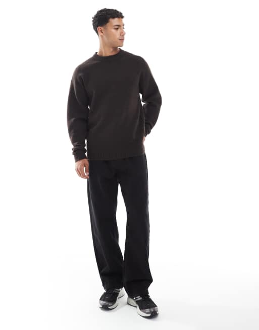 Jack & Jones oversize fluffy jumper in brown